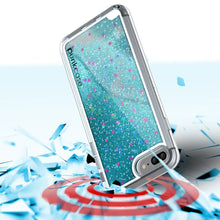 Cargar imagen en el visor de la galería, iPhone 8+ Plus Case, PunkCase LIQUID Teal Series, Protective Dual Layer Floating Glitter Cover (Color in image: silver)