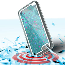 Cargar imagen en el visor de la galería, iPhone 8 Case, PunkCase LIQUID Teal Series, Protective Dual Layer Floating Glitter Cover (Color in image: silver)