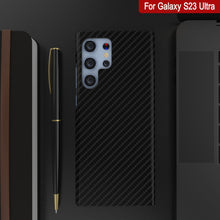 Cargar imagen en el visor de la galería, Funda Galaxy S23 Ultra, Punkcase CarbonShield, Resistente y Ultra Delgada, Protector Doble de 2 Piezas de Cuero sintético Negro Azabache (Estilo Fibra de Carbono)