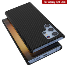 Cargar imagen en el visor de la galería, Funda Galaxy S23 Ultra, Punkcase CarbonShield, Resistente y Ultra Delgada, Protector Doble de 2 Piezas de Cuero sintético Negro Azabache (Estilo Fibra de Carbono)