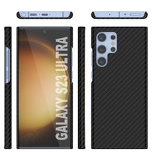 Cargar imagen en el visor de la galería, Funda Galaxy S23 Ultra, Punkcase CarbonShield, Resistente y Ultra Delgada, Protector Doble de 2 Piezas de Cuero sintético Negro Azabache (Estilo Fibra de Carbono)
