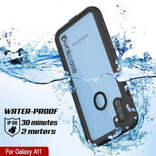 Cargar imagen en el visor de la galería, Funda impermeable Galaxy A11 PunkCase StudStar negra delgada, resistente a golpes/nieve bajo el agua IP68 de 6.6 pies.