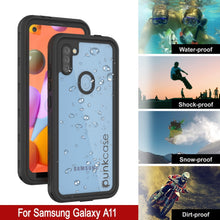 Cargar imagen en el visor de la galería, Funda impermeable Galaxy A11 PunkCase StudStar negra delgada, resistente a golpes/nieve bajo el agua IP68 de 6.6 pies.