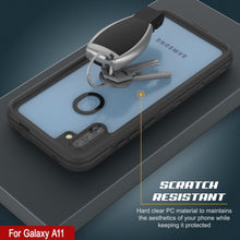 Cargar imagen en el visor de la galería, Funda impermeable Galaxy A11 PunkCase StudStar negra delgada, resistente a golpes/nieve bajo el agua IP68 de 6.6 pies.