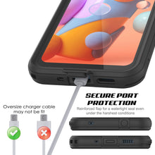 Cargar imagen en el visor de la galería, Funda impermeable Galaxy A11 PunkCase StudStar negra delgada, resistente a golpes/nieve bajo el agua IP68 de 6.6 pies.