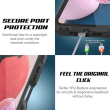 Cargar imagen en el visor de la galería, Estuche sumergible Galaxy A13 Lite PunkCase StudStar negro delgado resistente al agua de 6.6 pies de profundidad IP68 a prueba de golpes/nieve.