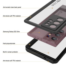 Cargar imagen en el visor de la galería, Anti-scratch clear back panel Anti-shock soft TPU material Samsung Galaxy S22 Ultra Hard polycarbonate Built-in screen protector Anti-shock soft TPU material (Color in image: pink)