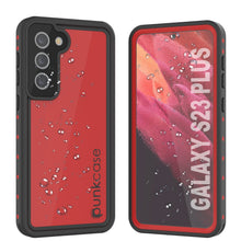 Cargar imagen en el visor de la galería, Funda impermeable Galaxy S23+ Plus PunkCase StudStar Red delgada de 6.6 pies resistente al agua IP68 a prueba de golpes/nieve.