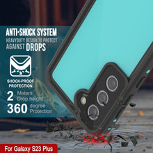 Cargar imagen en el visor de la galería, Funda al agua PunkCase StudStar Teal del Galaxy S23+ Plus, delgada, resistente a 6.6 pies sumergidos bajo el agua, resistente a golpes/nieve IP68.