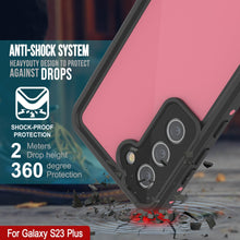 Cargar imagen en el visor de la galería, Funda impermeable Galaxy S23+ Plus PunkCase StudStar rosa delgada, resistente al agua hasta 6.6 pies debajo del agua, IP68 a prueba de golpes/nieve.