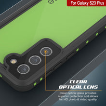 Cargar imagen en el visor de la galería, Funda impermeable PunkCase StudStar Light Green del Galaxy S23+ Plus, delgada y resistente a los golpes de 6.6 pies bajo el agua IP68.