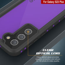 Cargar imagen en el visor de la galería, Carcasa impermeable Galaxy S23+ Plus PunkCase StudStar morado delgada de 6.6 pies resistente al agua IP68 a prueba de golpes/nieve.