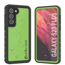 Cargar imagen en el visor de la galería, Funda impermeable PunkCase StudStar Light Green del Galaxy S23+ Plus, delgada y resistente a los golpes de 6.6 pies bajo el agua IP68.
