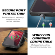 Cargar imagen en el visor de la galería, Funda impermeable Galaxy S23+ Plus PunkCase StudStar Red delgada de 6.6 pies resistente al agua IP68 a prueba de golpes/nieve.