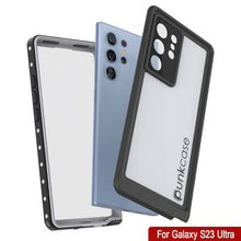 Load image into Gallery viewer, Carcasa impermeable Galaxy S23 Ultra, modelo Punkcase StudStar White, delgada y resistente al agua hasta 6.6 pies de profundidad, certificación IP68 a prueba de golpes/nieve.