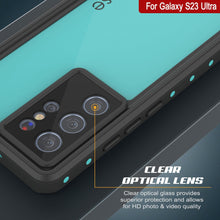 Cargar imagen en el visor de la galería, Estuche al agua Galaxy S23 Ultra PunkCase StudStar Teal delgado, resistente a 6.6 pies golpes debajo del agua, a prueba de nieve/nieve IP68.