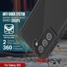 Cargar imagen en el visor de la galería, Funda impermeable Galaxy S23 PunkCase StudStar Black Thin 6.6ft a prueba de agua, resistente a los golpes/nieve IP68 bajo el agua.