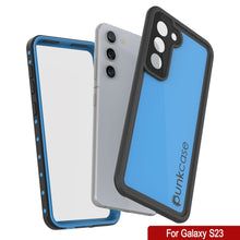 Cargar imagen en el visor de la galería, Funda resistente al agua Galaxy S23 PunkCase StudStar Light Blue delgada, resistente a impactos de 6.6 pies bajo el agua IP68.