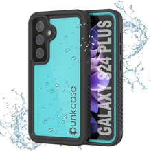 Cargar imagen en el visor de la galería, Funda impermeable para Galaxy S24+ Plus PunkCase StudStar Teal Thin 6.7ft Underwater IP68 a prueba de golpes y nieve