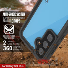 Cargar imagen en el visor de la galería, Funda impermeable para Galaxy S24+ Plus PunkCase StudStar azul claro fina de 2 m sumergible IP68 a prueba de golpes