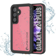 Cargar imagen en el visor de la galería, Funda impermeable para Galaxy S24+ Plus PunkCase StudStar, fina, color rosa, 2 m, resistente al agua, IP68, a prueba de golpes y nieve