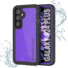 Cargar imagen en el visor de la galería, Funda impermeable para Galaxy S24+ Plus PunkCase StudStar Purple Thin 6.7ft Underwater IP68 a prueba de golpes y nieve