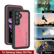 Cargar imagen en el visor de la galería, Funda impermeable para Galaxy S24+ Plus PunkCase StudStar, fina, color rosa, 2 m, resistente al agua, IP68, a prueba de golpes y nieve