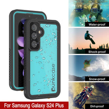 Cargar imagen en el visor de la galería, Funda impermeable para Galaxy S24+ Plus PunkCase StudStar Teal Thin 6.7ft Underwater IP68 a prueba de golpes y nieve