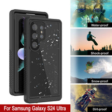 Cargar imagen en el visor de la galería, Funda impermeable para Galaxy S24 Ultra PunkCase StudStar negra fina de 2 m, resistente al agua, IP68, a prueba de golpes y nieve