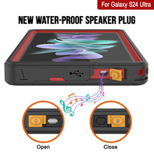 Cargar imagen en el visor de la galería, Funda impermeable para Galaxy S24 Ultra PunkCase StudStar roja fina de 6,6 pies, resistente al agua IP68, a prueba de golpes y nieve