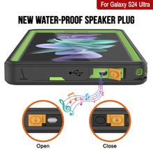 Cargar imagen en el visor de la galería, Funda impermeable para Galaxy S24 Ultra PunkCase StudStar verde claro fina de 6,6 pies sumergible IP68 a prueba de golpes