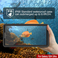 Cargar imagen en el visor de la galería, Funda impermeable para Galaxy S24 Ultra PunkCase StudStar negra fina de 2 m, resistente al agua, IP68, a prueba de golpes y nieve
