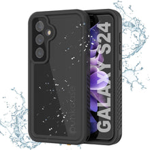 Cargar imagen en el visor de la galería, Funda impermeable para Galaxy S24 PunkCase StudStar negra fina de 6,2 pies, resistente al agua, IP68, a prueba de golpes y nieve