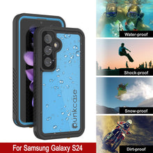 Cargar imagen en el visor de la galería, Funda impermeable para Galaxy S24 PunkCase StudStar azul claro fina de 6,2 pies submarina IP68 a prueba de golpes