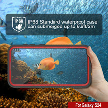 Cargar imagen en el visor de la galería, Funda impermeable para Galaxy S24 PunkCase StudStar roja fina de 6,2 pies, resistente al agua, IP68, a prueba de golpes y nieve