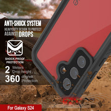 Cargar imagen en el visor de la galería, Funda impermeable para Galaxy S24 PunkCase StudStar roja fina de 6,2 pies, resistente al agua, IP68, a prueba de golpes y nieve