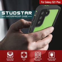 Cargar imagen en el visor de la galería, Galaxy S21+ Plus Waterproof Case PunkCase StudStar Light Green Thin 6.6ft Underwater IP68 ShockProof (Color in image: light blue)