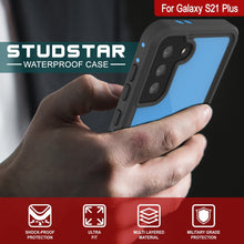 Load image into Gallery viewer, Galaxy S21+ Plus Waterproof Case PunkCase StudStar Light Blue Thin 6.6ft Underwater IP68 ShockProof (Color in image: black)