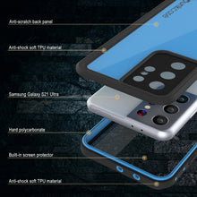 Load image into Gallery viewer, Galaxy S21 Ultra Waterproof Case PunkCase StudStar Light Blue Thin 6.6ft Underwater IP68 ShockProof (Color in image: teal)