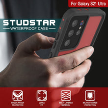 Load image into Gallery viewer, Galaxy S21 Ultra Waterproof Case PunkCase StudStar Red Thin 6.6ft Underwater IP68 Shock/Snow Proof (Color in image: light blue)
