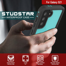 Cargar imagen en el visor de la galería, Galaxy S21 Waterproof Case PunkCase StudStar Teal Thin 6.6ft Underwater IP68 Shock/Snow Proof (Color in image: light blue)
