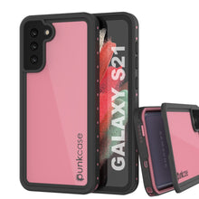 Load image into Gallery viewer, Galaxy S21 Waterproof Case PunkCase StudStar Pink Thin 6.6ft Underwater IP68 Shock/Snow Proof (Color in image: pink)
