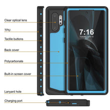 Cargar imagen en el visor de la galería, Galaxy Note 10+ Plus Waterproof Case, Punkcase Studstar Light Blue Thin Armor Cover (Color in image: white)