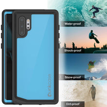 Cargar imagen en el visor de la galería, Galaxy Note 10+ Plus Waterproof Case, Punkcase Studstar Light Blue Thin Armor Cover (Color in image: teal)
