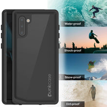 Cargar imagen en el visor de la galería, Galaxy Note 10 Waterproof Case, Punkcase Studstar Black Thin Armor Cover (Color in image: light blue)