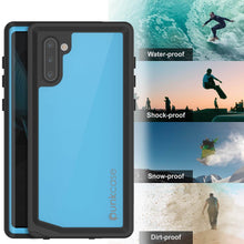 Cargar imagen en el visor de la galería, Galaxy Note 10 Waterproof Case, Punkcase Studstar Light Blue Thin Armor Cover (Color in image: teal)