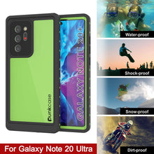 Cargar imagen en el visor de la galería, Galaxy Note 20 Ultra Waterproof Case, Punkcase Studstar Light Green Thin Armor Cover (Color in image: light blue)
