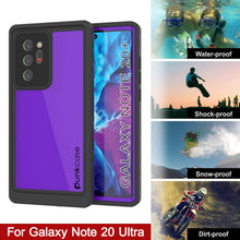 Cargar imagen en el visor de la galería, Galaxy Note 20 Ultra Waterproof Case, Punkcase Studstar Purple Series Thin Armor Cover (Color in image: light blue)
