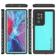 Cargar imagen en el visor de la galería, Galaxy Note 20 Ultra Waterproof Case, Punkcase Studstar Series Teal Thin Armor Cover (Color in image: light blue)