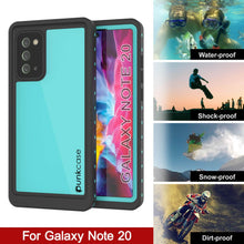 Cargar imagen en el visor de la galería, Galaxy Note 20 Waterproof Case, Punkcase Studstar Series Teal Thin Armor Cover (Color in image: light green)